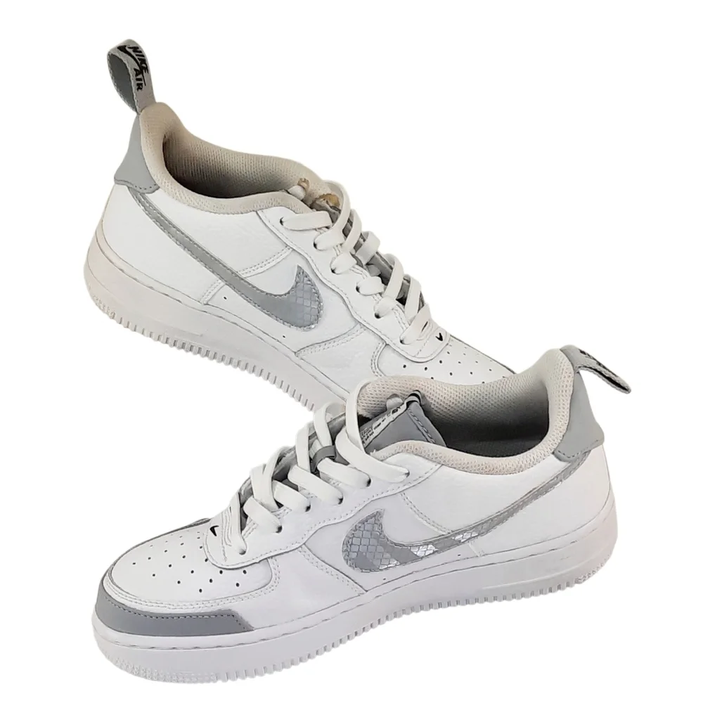Nike Air Force 1 LV8 2 (GS) White Wolf Grey Black [BQ5484-100]Size 6.5Y